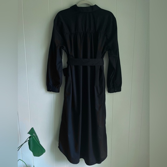 Old Navy Long Sleeve Black Button Front Maternity Midi Shirt Dress with … - Picture 7 of 11